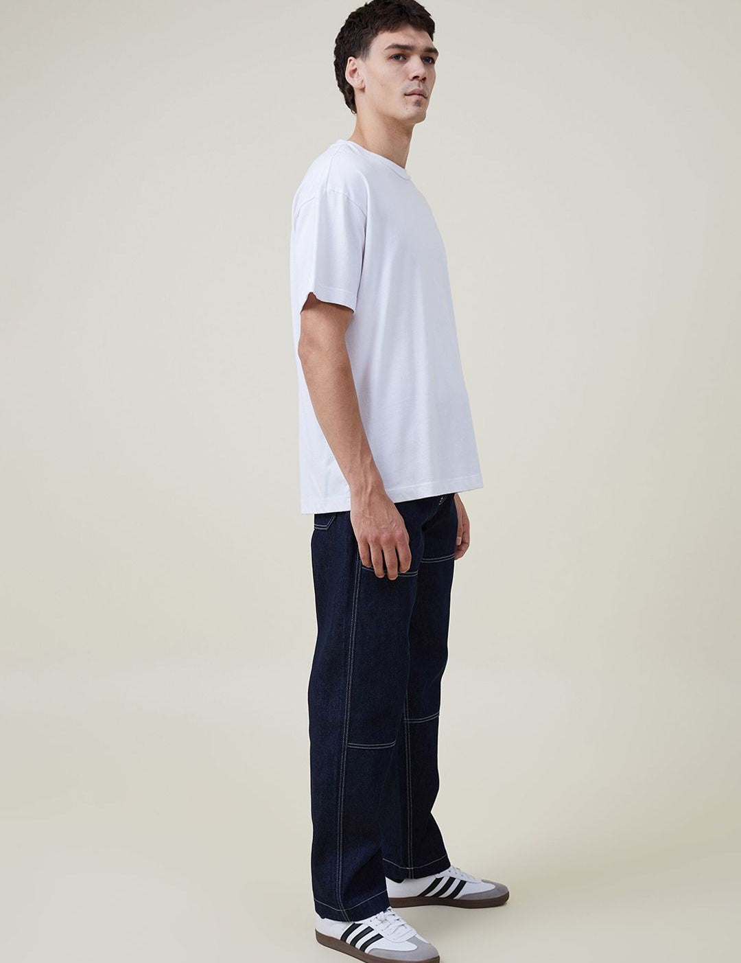 Kotty Men Jean Low-Rise Clean Look Stretchable Cargo Jeans