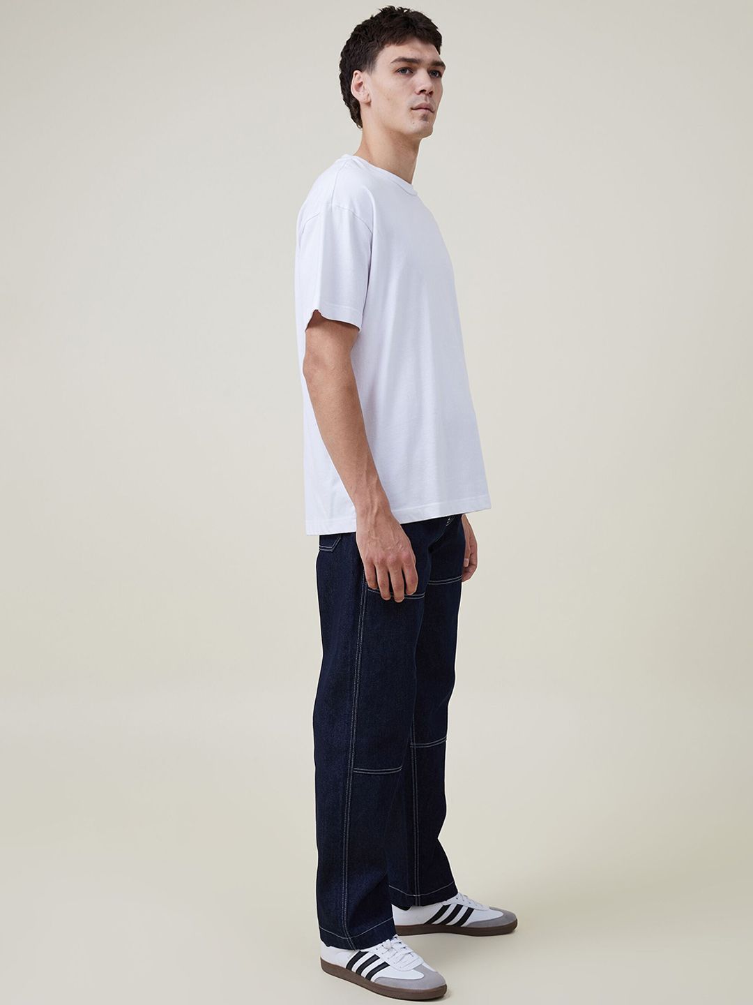 Kotty Men Jean Low-Rise Clean Look Stretchable Cargo Jeans