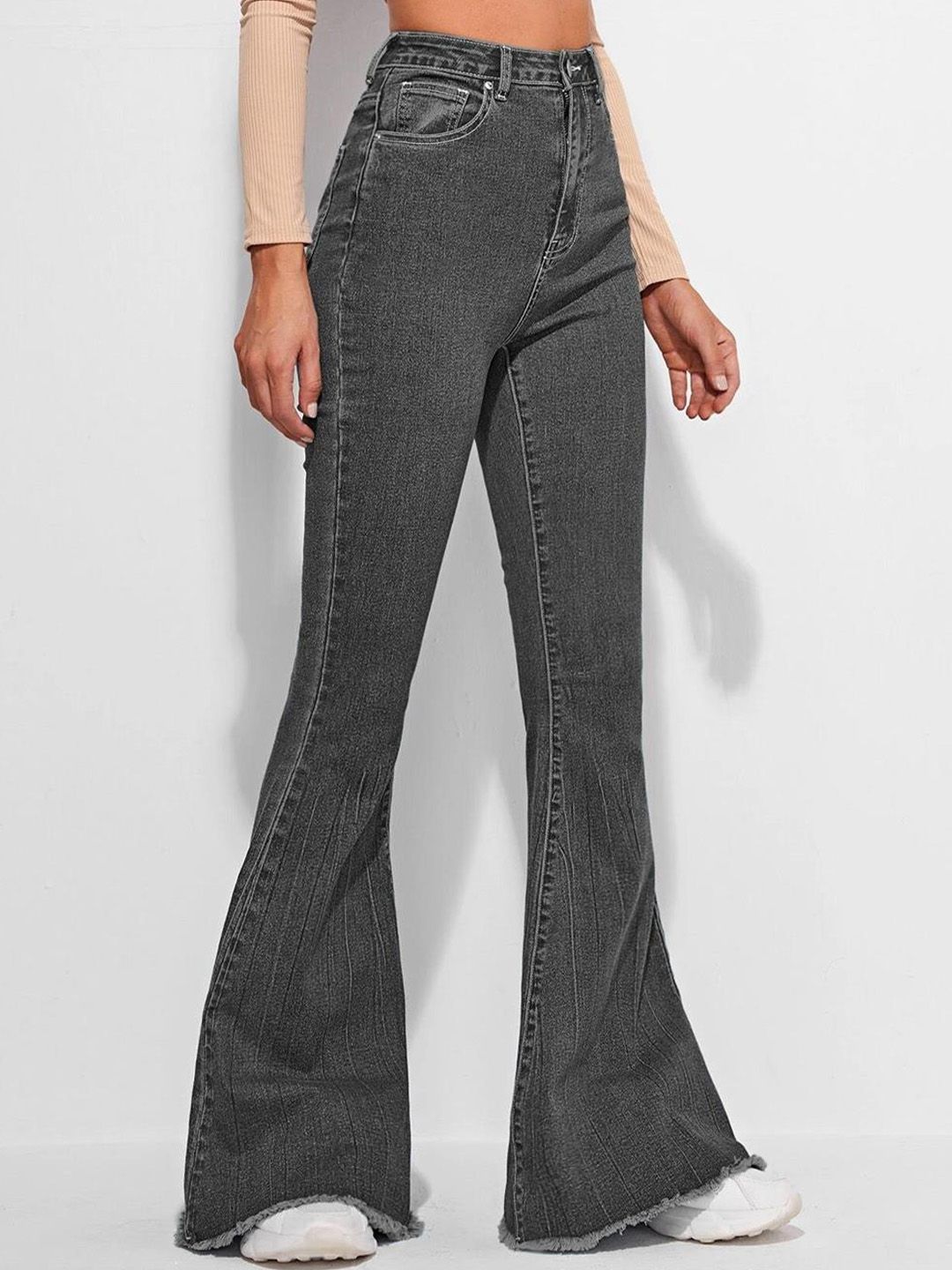 Kotty Women High Rise Jean Bootcut Clean Look Stretchable Jeans