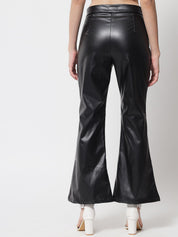 Kotty Women Black Relaxed Flared Trousers