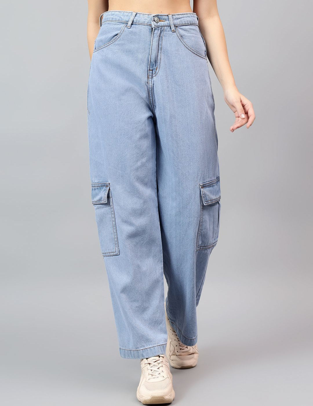 Kotty Women Straight Fit High-Rise Stretchable Cotton Jeans