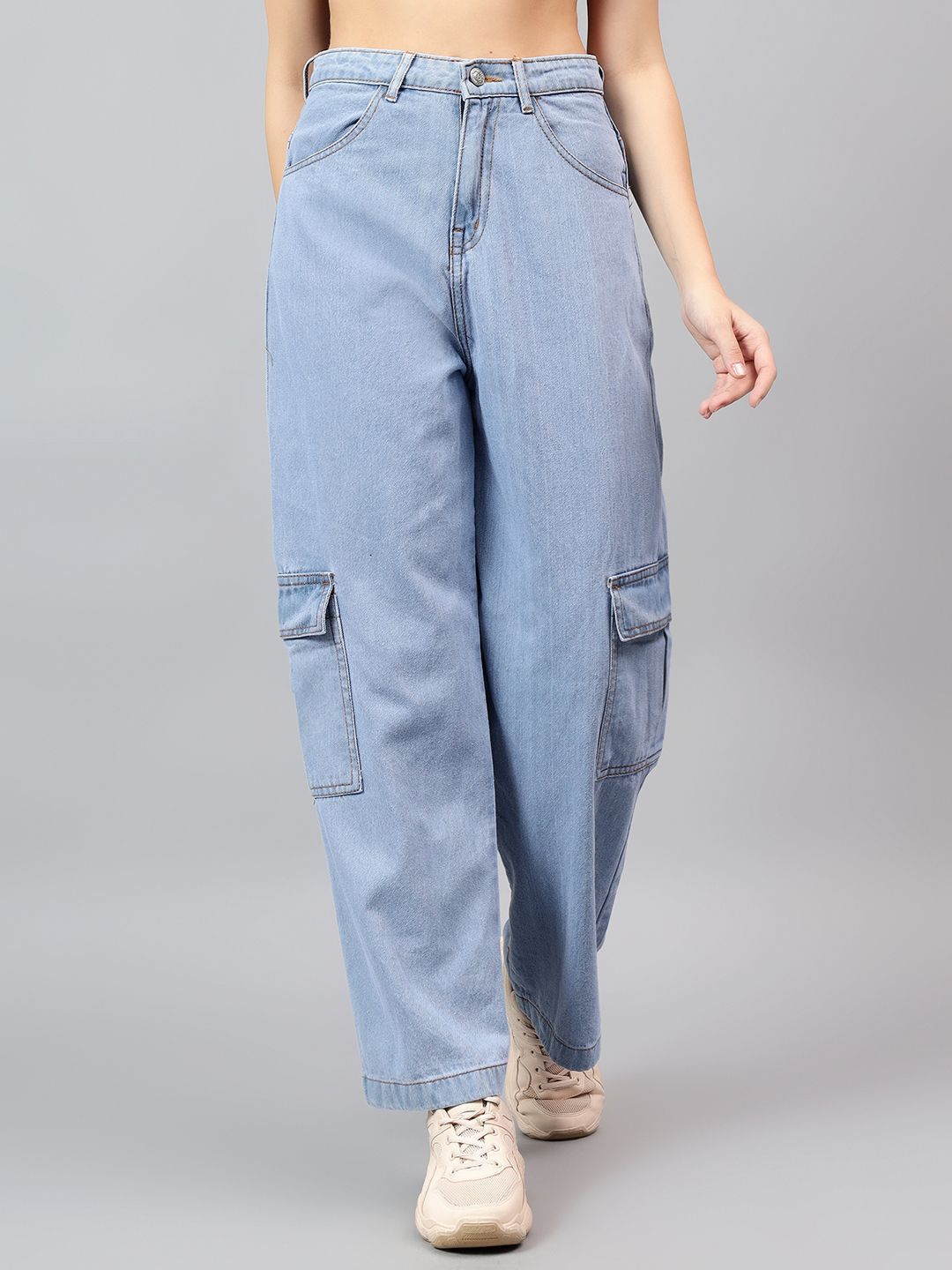 Kotty Women Straight Fit High-Rise Stretchable Cotton Jeans