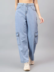 Kotty Women Straight Fit High-Rise Stretchable Cotton Jeans