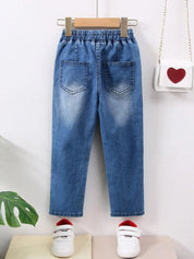 Kotty Boys Blue Jean Heavy Fade Cropped Regular Fit Jeans