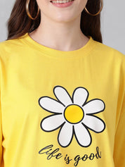 KOTTY Basics Graphic Printed Drop Shoulder Sleeves Oversized T-shirt