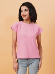 Kotty Round Neck Extended Sleeves Regular Fit T-shirt