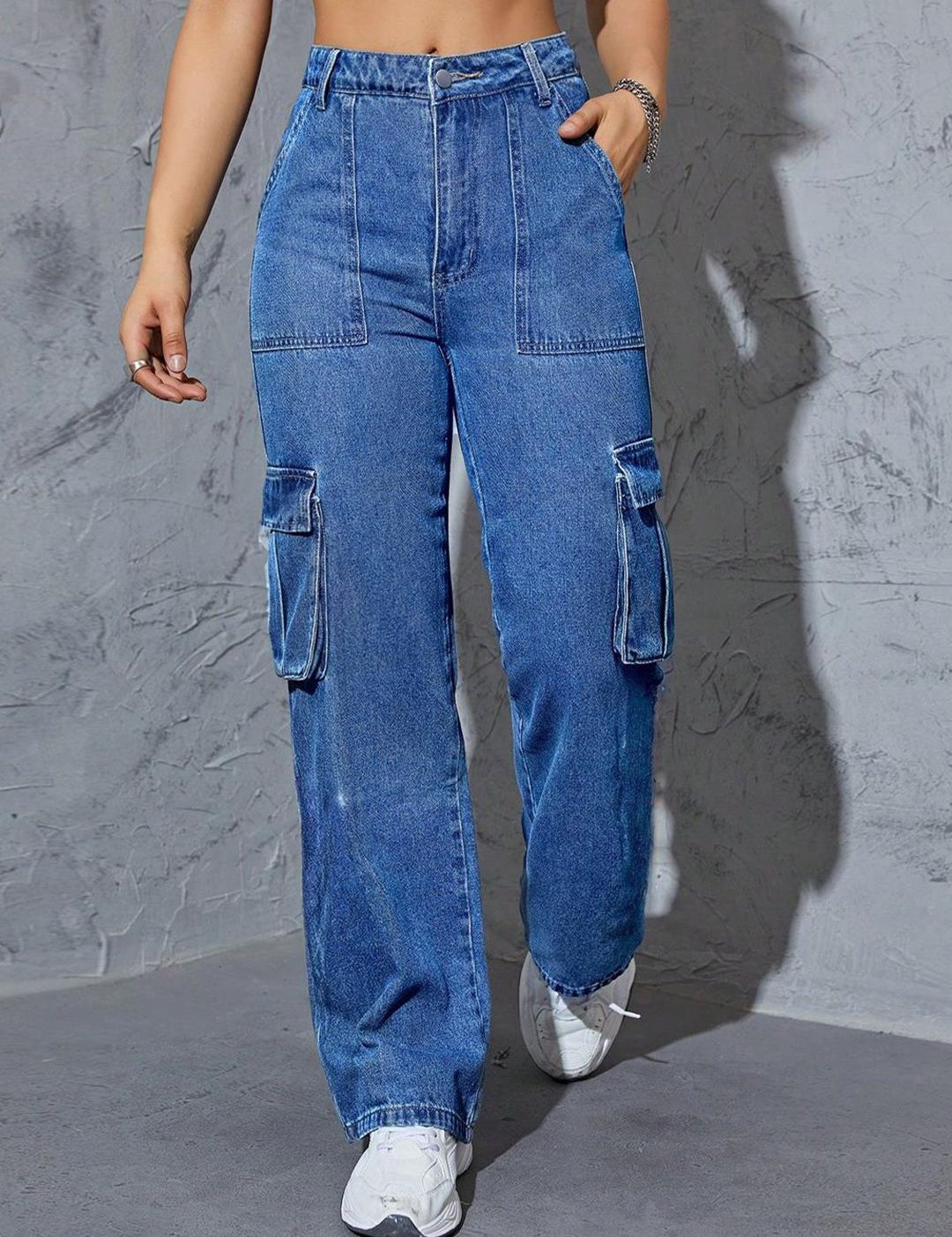 Kotty Women Blue Jean Straight Fit High-Rise Stretchable Jeans