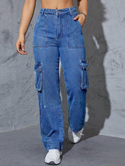 Kotty Women Blue Jean Straight Fit High-Rise Stretchable Jeans