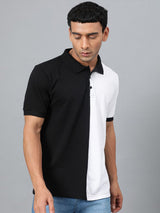 Kotty Men Colourblocked Polo Collar T-shirt