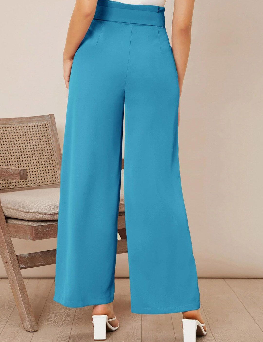 KOTTY BIZwear Women Relaxed High-Rise Easy Wash Pleated Parallel Trousers