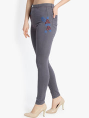 Kotty Women Grey Skinny Fit High-Rise Clean Look Stretchable Jeans