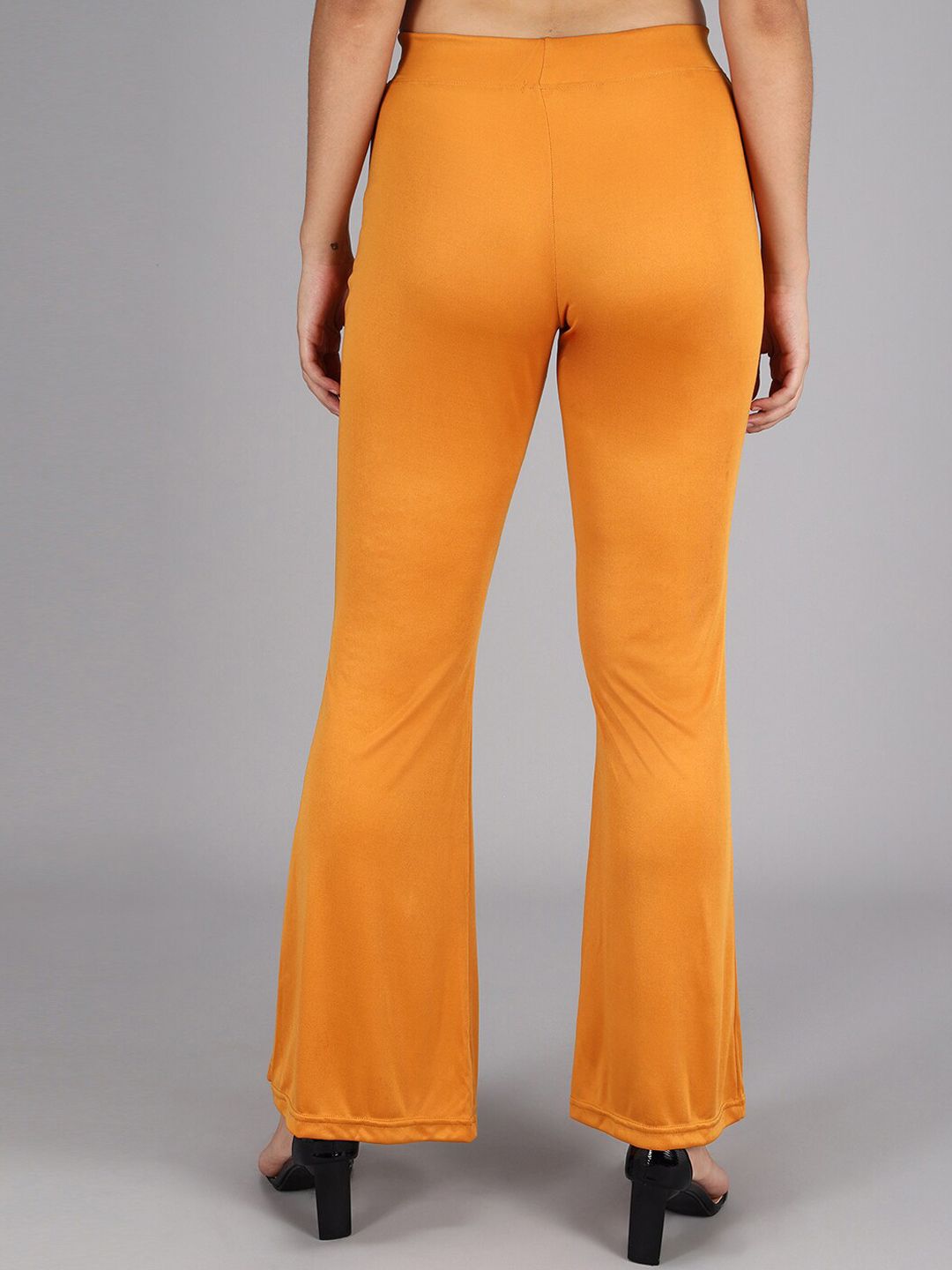 Kotty Women Yellow Flared High-Rise Bootcut Trousers