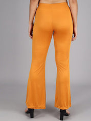 Kotty Women Yellow Flared High-Rise Bootcut Trousers