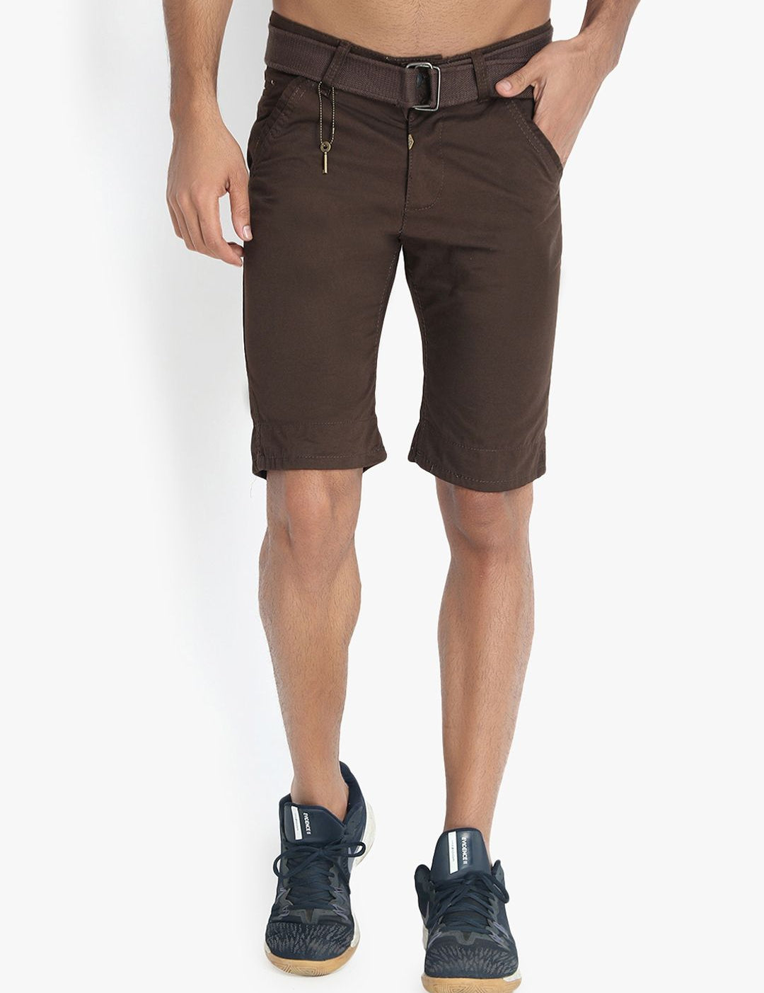 Kotty Men Coffee Brown Solid Regular Fit Regular Shorts