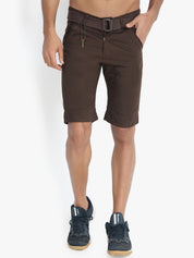 Kotty Men Coffee Brown Solid Regular Fit Regular Shorts