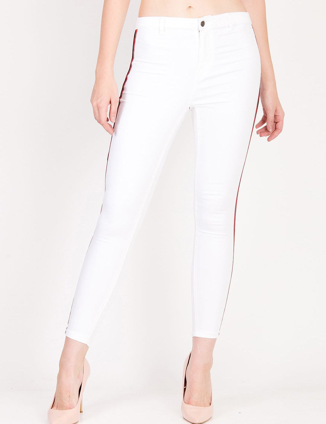 Kotty Women White Skinny Fit High-Rise Clean Look Stretchable Jeans