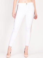 Kotty Women White Skinny Fit High-Rise Clean Look Stretchable Jeans