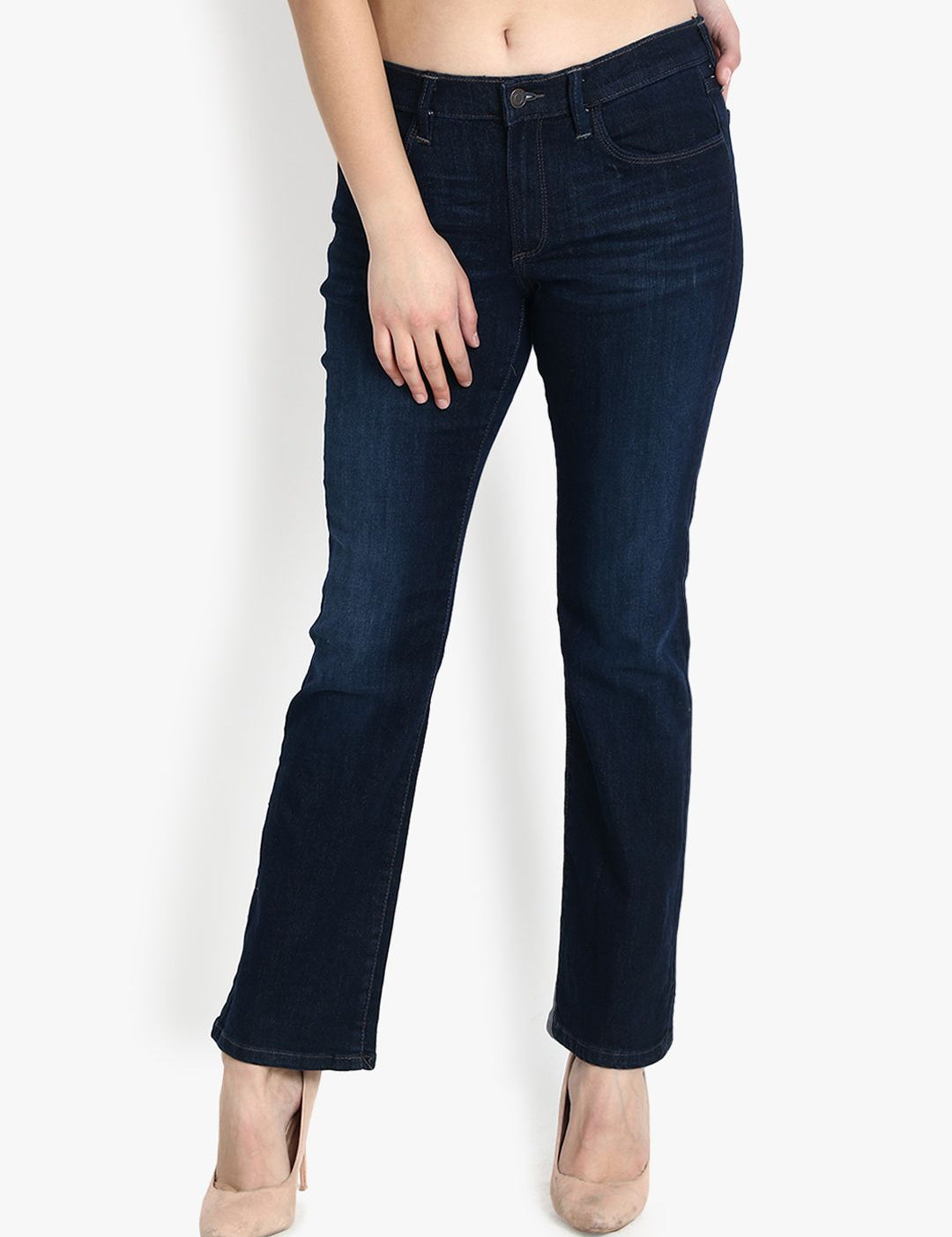 Kotty Women Blue Bootcut Mid-Rise Clean Look Jeans