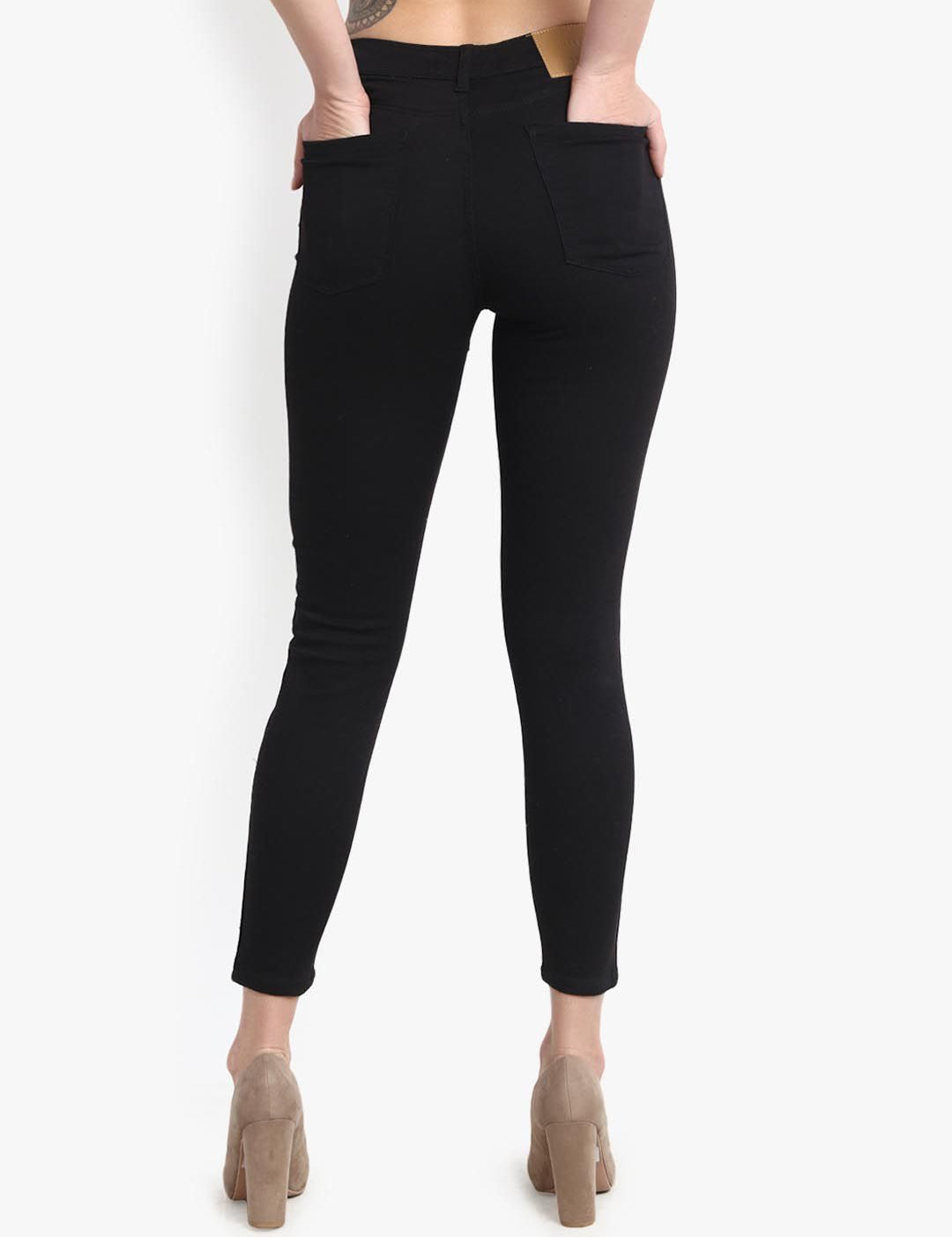 Kotty Women Black Skinny Fit High-Rise Clean Look Jeans