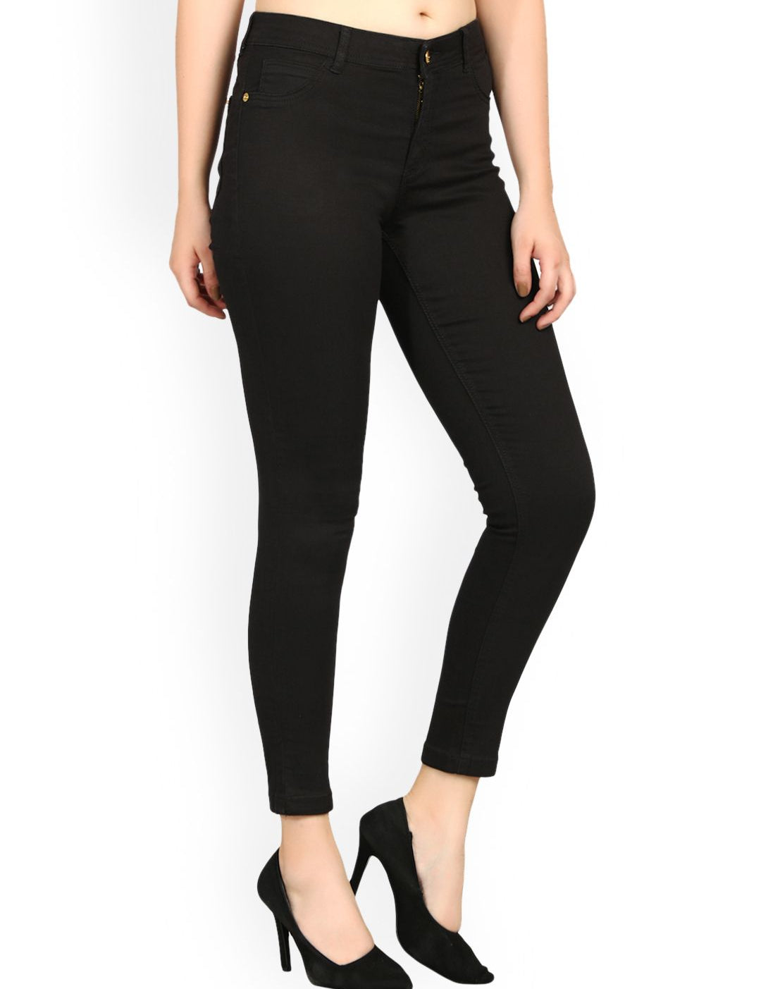 Kotty Women Black Skinny Fit High-Rise Clean Look Jeans