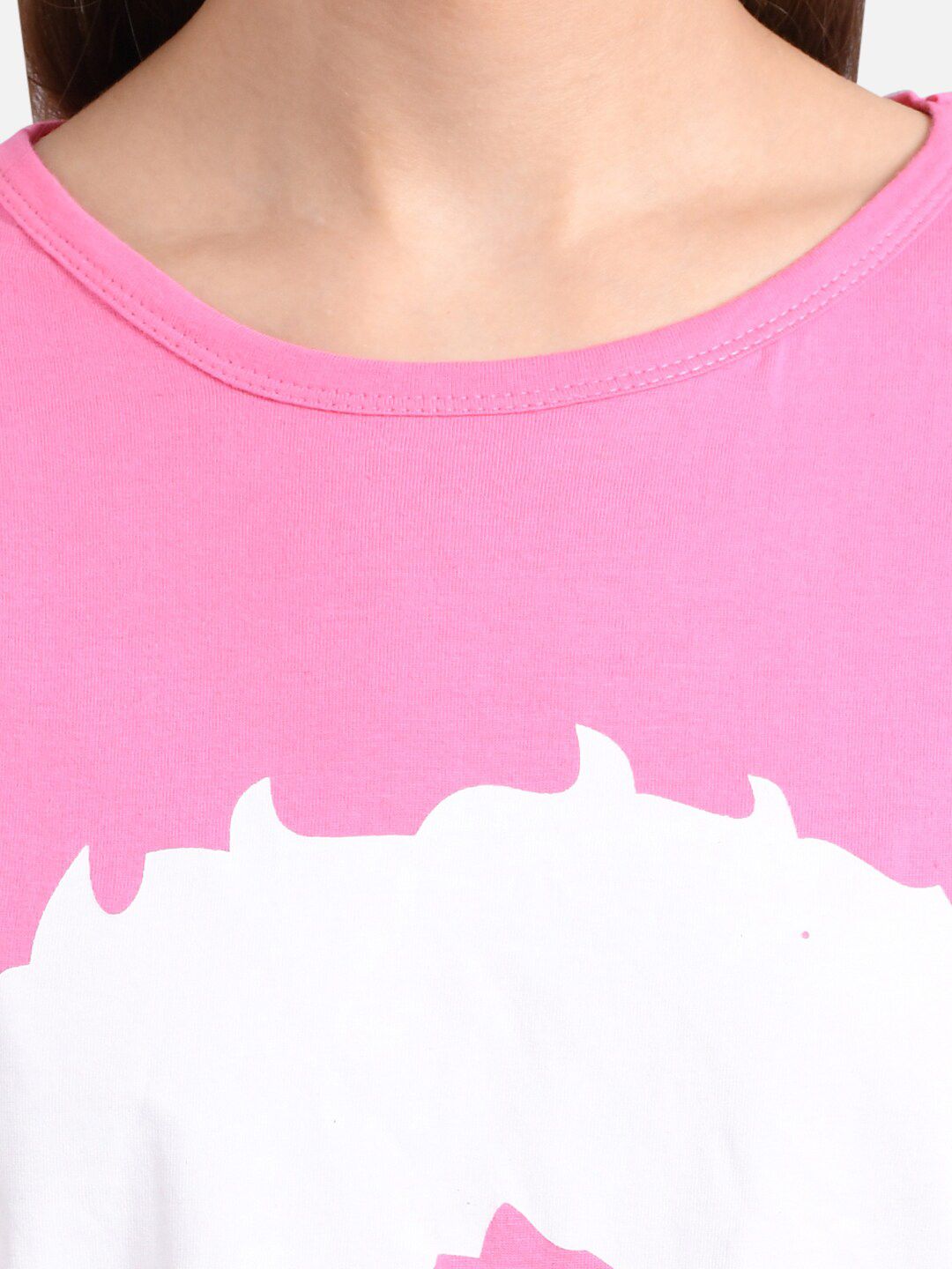 Kotty Women Blue Colourblocked Round Neck T-shirt