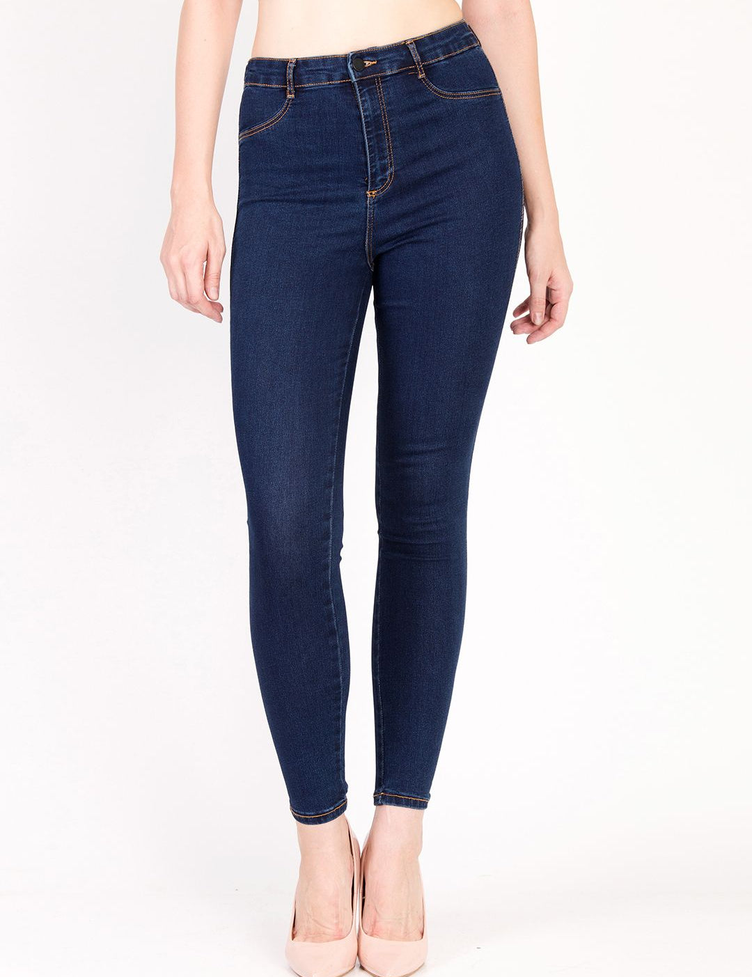 Kotty Women Navy Blue Skinny Fit High-Rise Clean Look Jeans