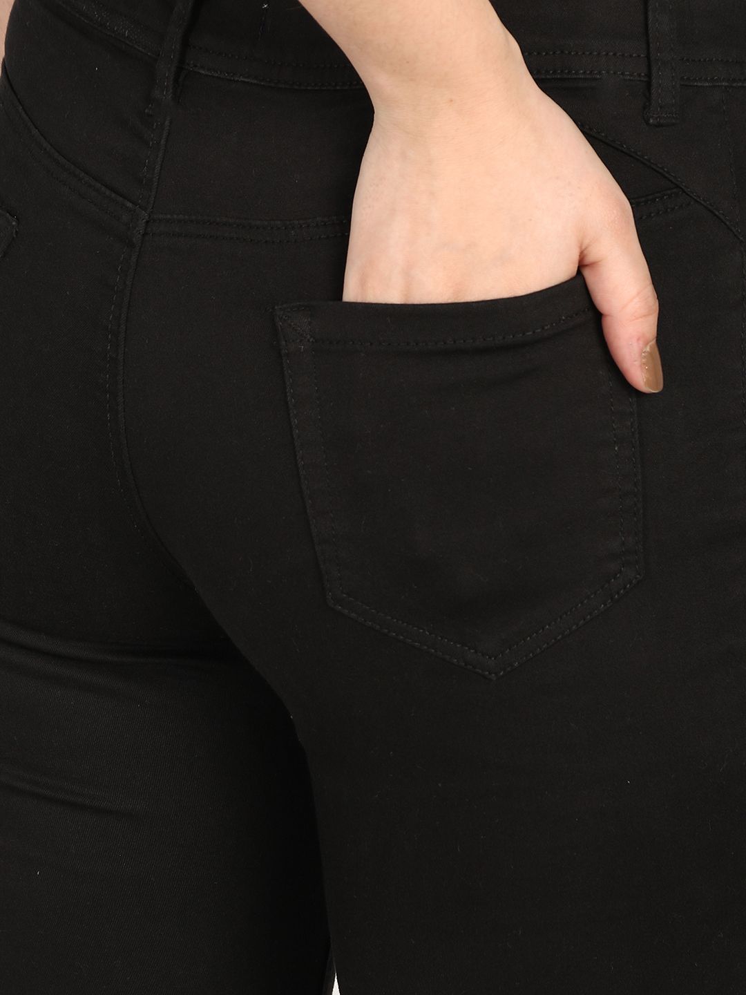 Kotty Women Black Skinny Fit High-Rise Clean Look Stretchable Jeans