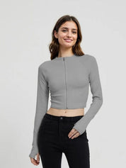 Kotty Round Neck Fitted Cotton Crop Top