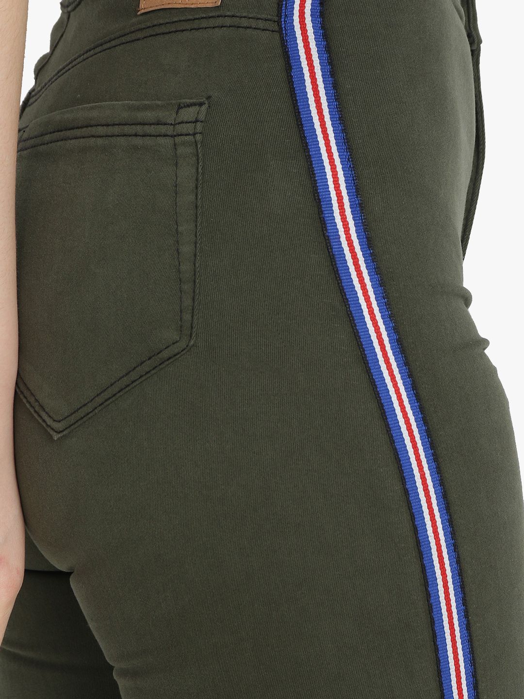 Kotty Women Olive Green Skinny Fit High-Rise Clean Look Stretchable Jeans