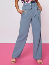 Kotty Women Relaxed Straight Fit High-Rise Easy Wash Parallel Trousers
