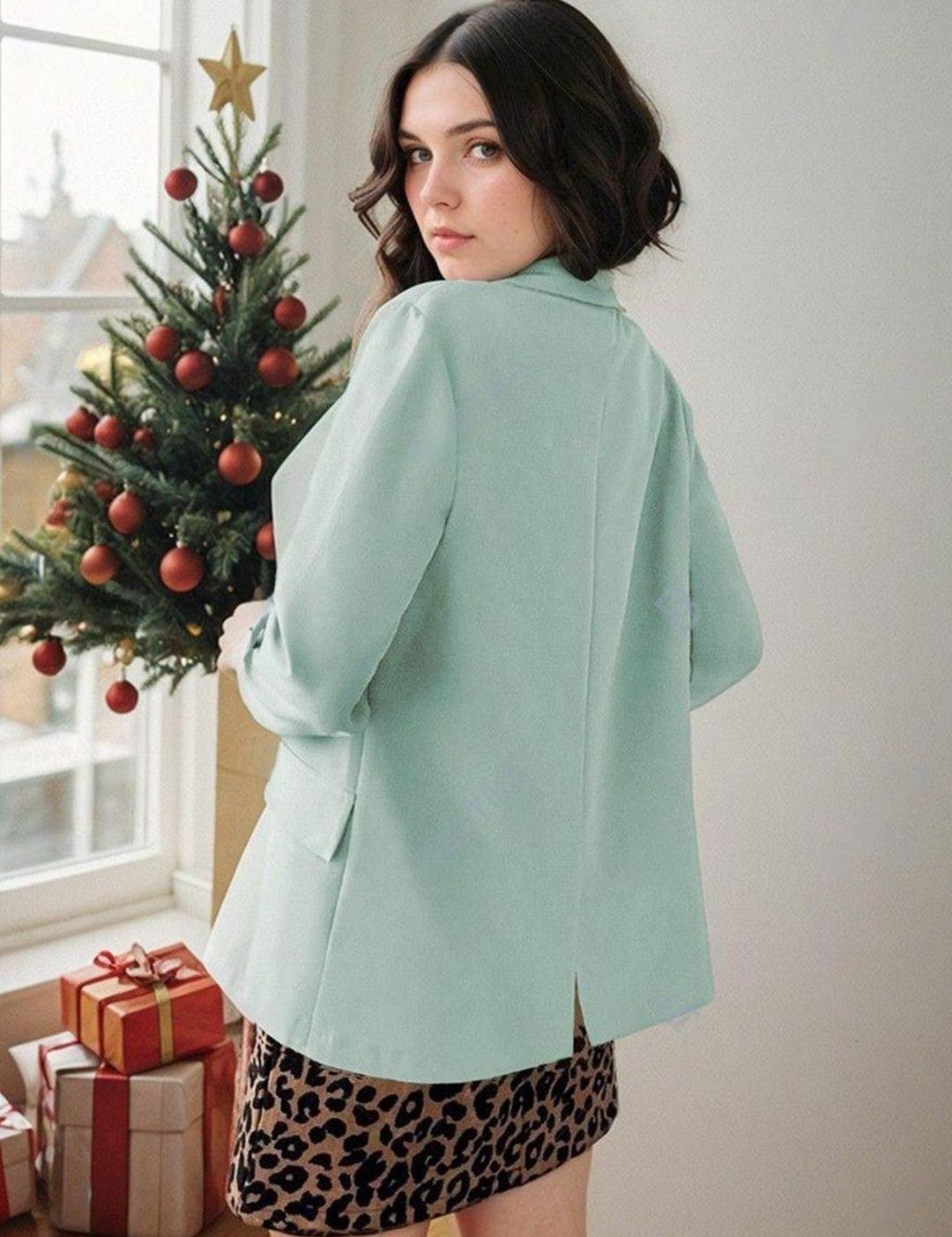 Kotty Green Notched Lapel Single-Breasted Blazers