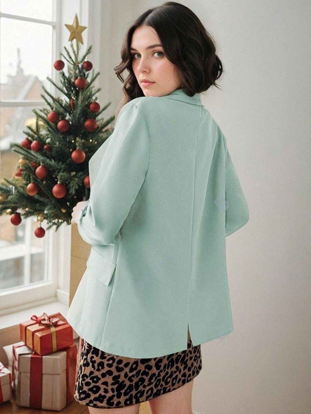 Kotty Green Notched Lapel Single-Breasted Blazers