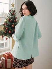 Kotty Green Notched Lapel Single-Breasted Blazers