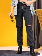 Kotty Women Jean High-Rise Mildly Distressed Light Fade Stretchable Jeans