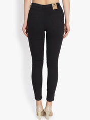 Kotty Women Black Skinny Fit High-Rise Clean Look Stretchable Jeans