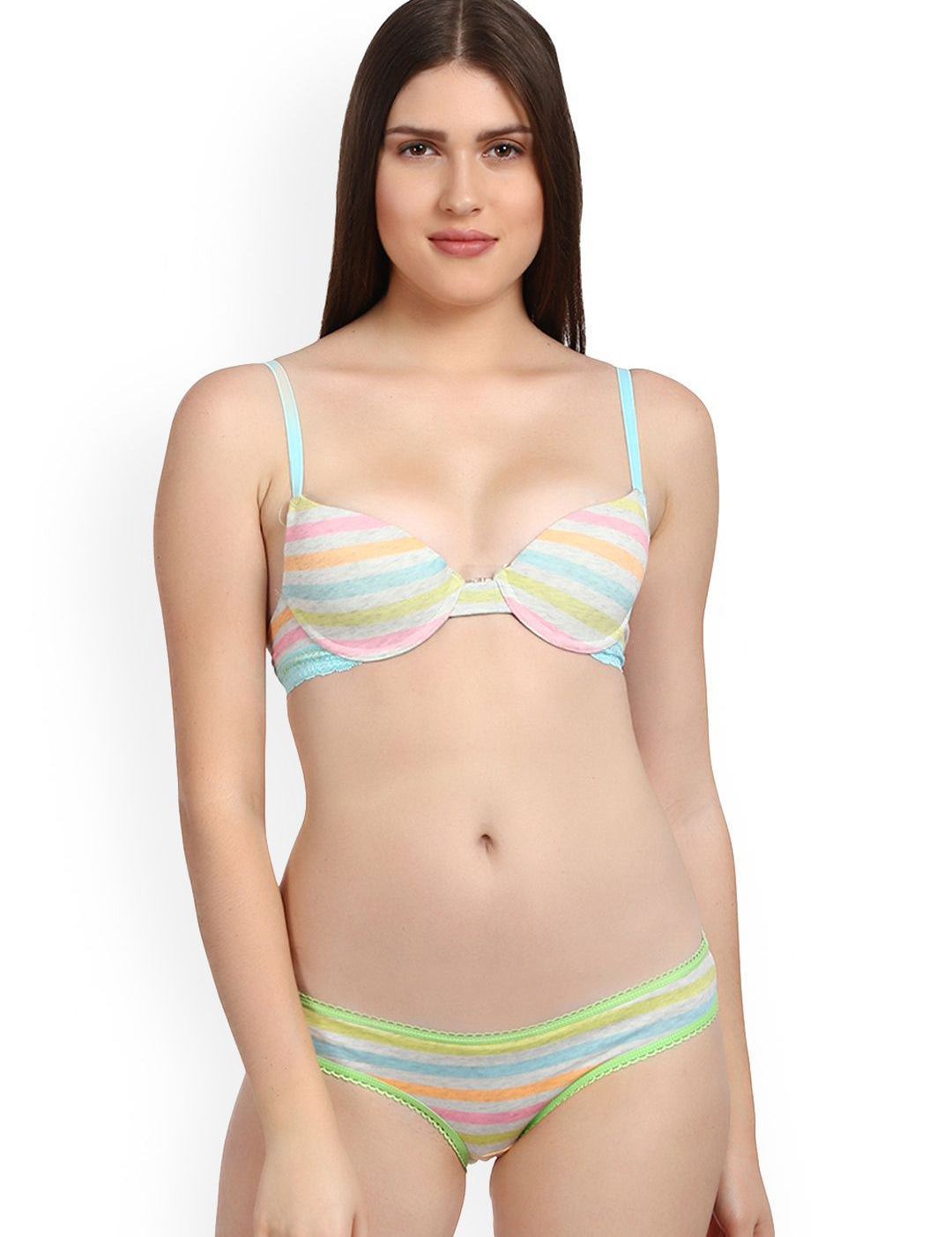 Kotty Women Multicoloured Striped Lingerie Set KTTIW131