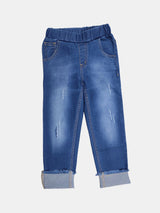 Kotty Boys Jean Jogger Low Distress Light Fade Stretchable Cotton Jeans
