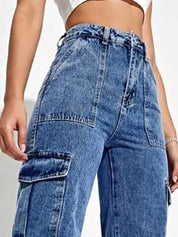 Kotty Women Blue Jean Straight Fit High Rise Clean Look Stretchable Jeans