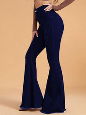 Kotty Women Jean Bootcut High-Rise Low Distress Stretchable Jeans