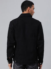 Kotty Black Spread Collar Denim Jacket
