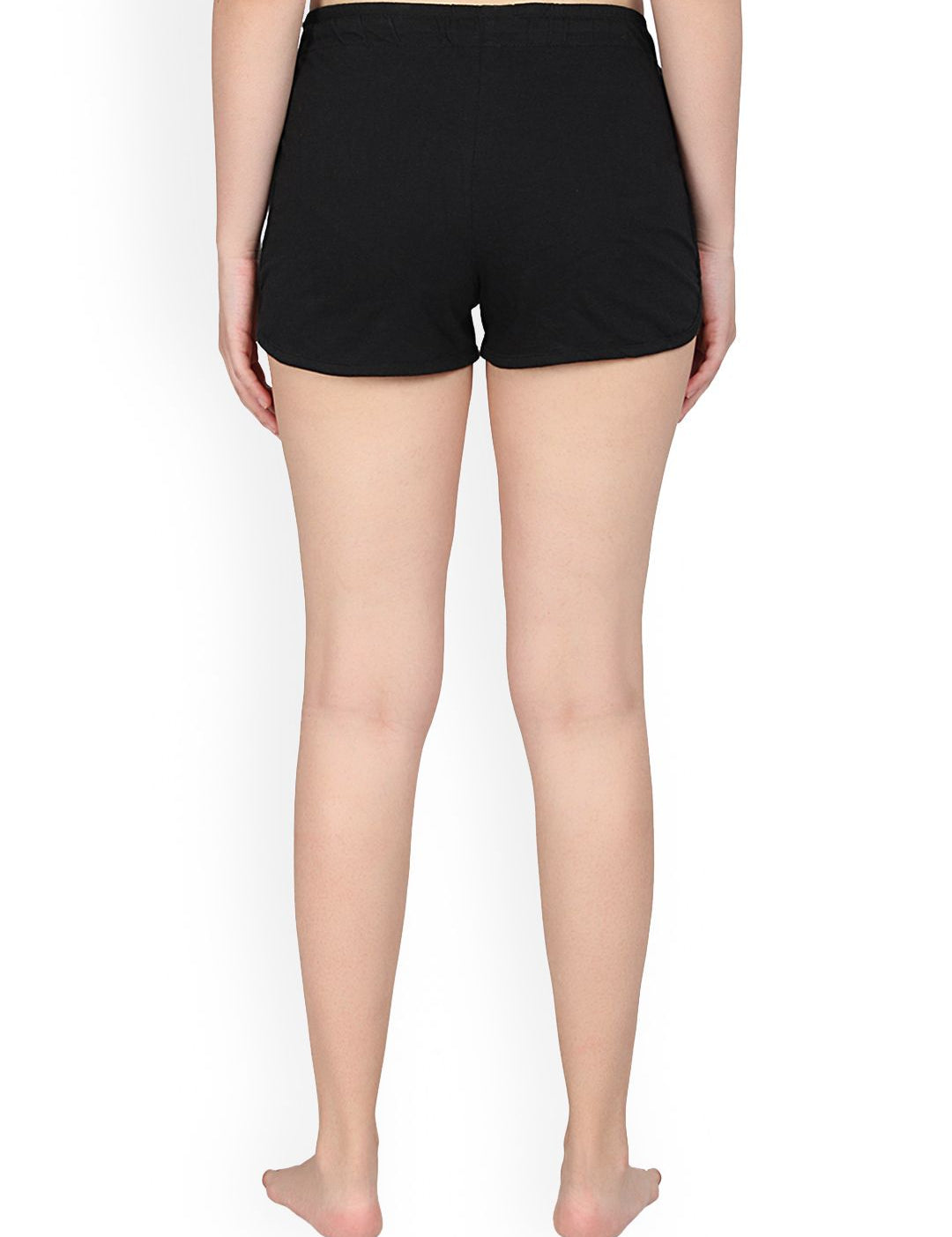 Kotty Women Black Solid Lounge Shorts KTTSLEEPSHORTS203