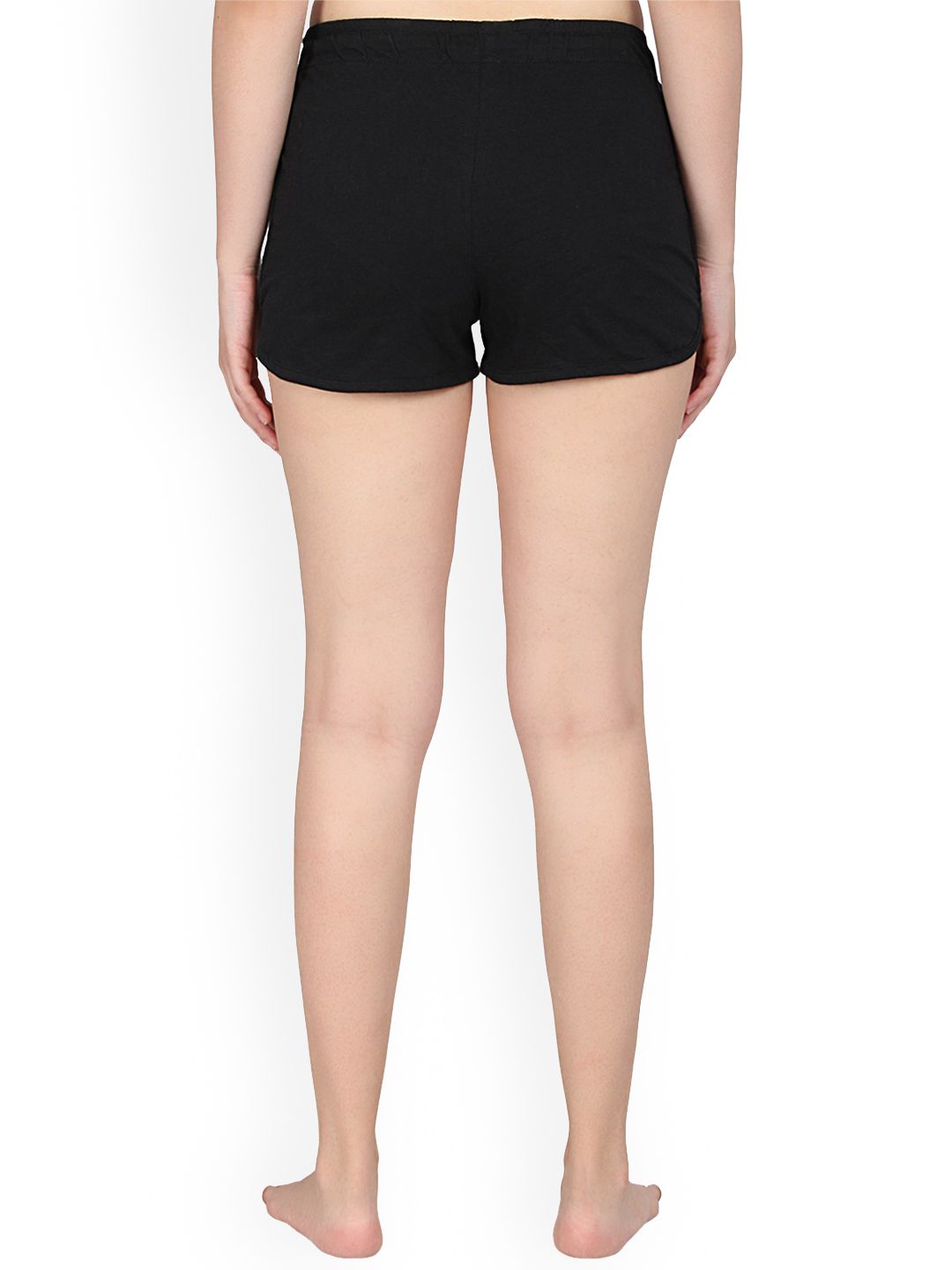 Kotty Women Black Solid Lounge Shorts KTTSLEEPSHORTS203