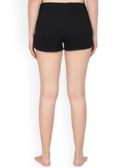 Kotty Women Black Solid Lounge Shorts KTTSLEEPSHORTS203