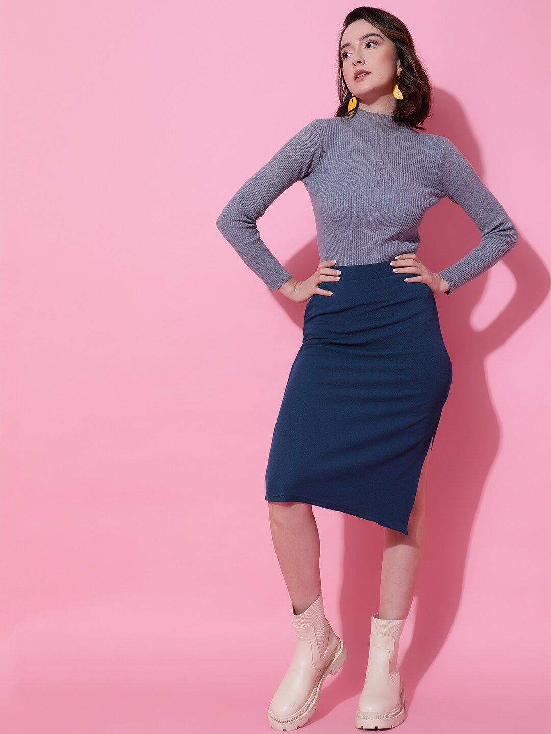 Stylecast X KOTTY BIZwear Basics Pencil Midi Skirt