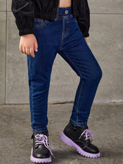 Kotty Girls Mid-Rise Clean Look Stretchable Cropped Jeans