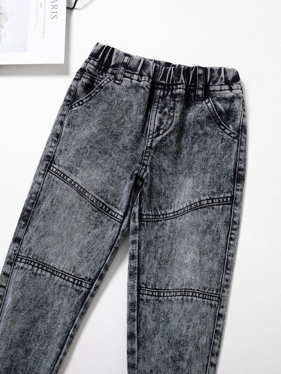 Kotty Boys Black Jean Light Fade Acid Wash Regular Fit Jeans