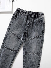 Kotty Boys Black Jean Light Fade Acid Wash Regular Fit Jeans