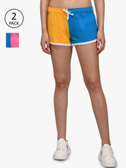 Kotty Women Pack of 2 Colourblocked Hot Pants