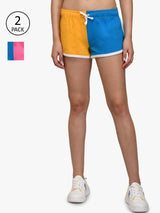 Kotty Women Pack of 2 Colourblocked Hot Pants