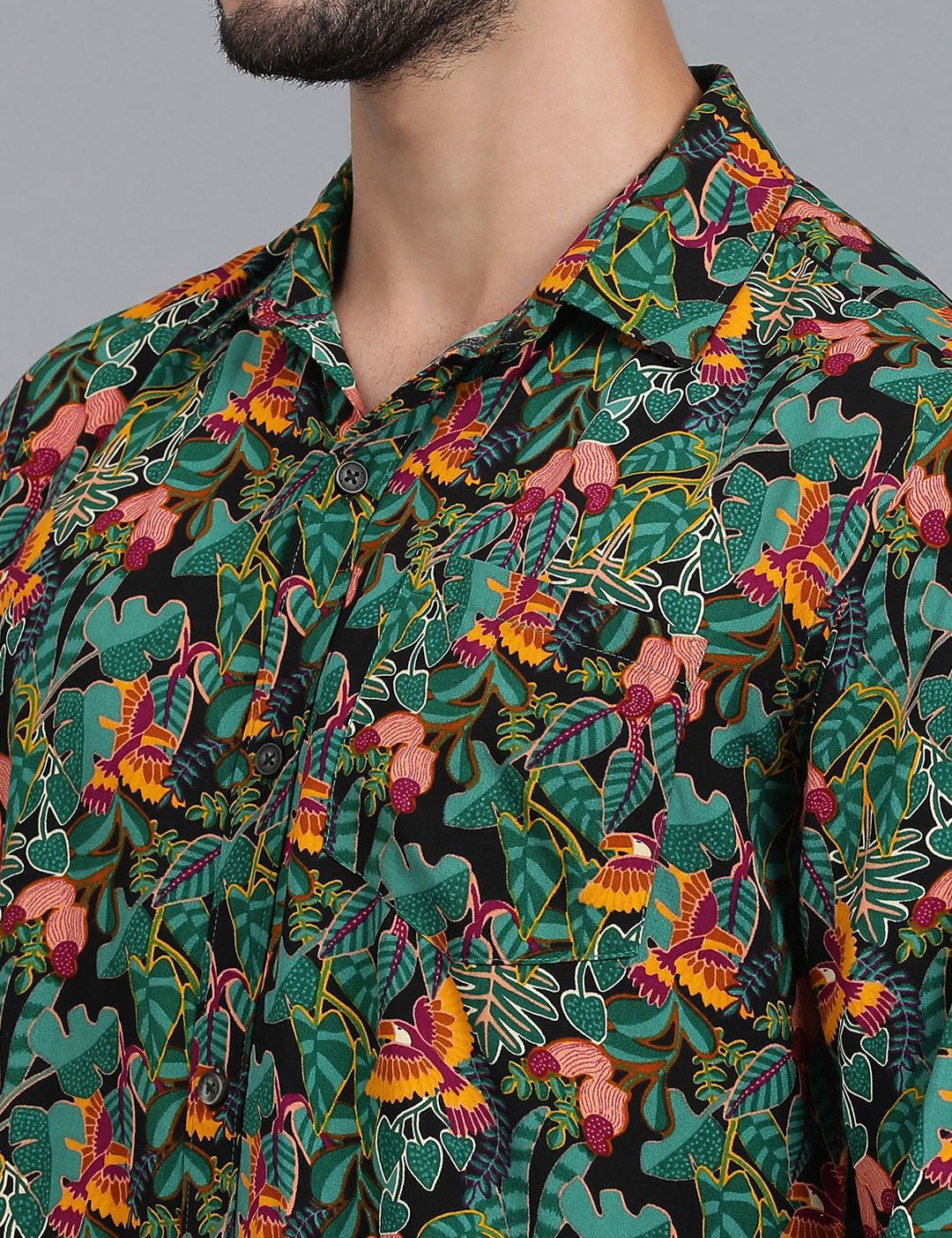 Kotty New Relaxed Fit Floral Printed Spread Collar Casual Shirt